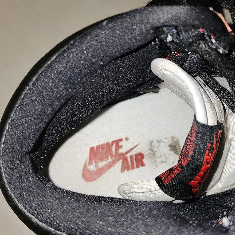 Nike  Air Jordan 1 Red and White High-Top Sneakers